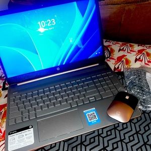 HP rose gold laptop